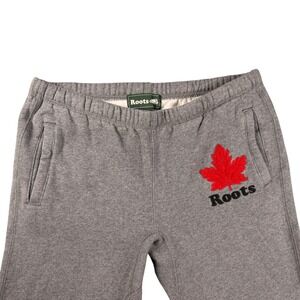 Roots Canada Sweatpants Joggers Gray Maple Leaf Logo‎ XS